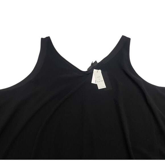 Lane Bryant Swing Double Layer Chiffon Tunic Plus Size 28 Black Sheer Tank Top - Picture 6 of 8